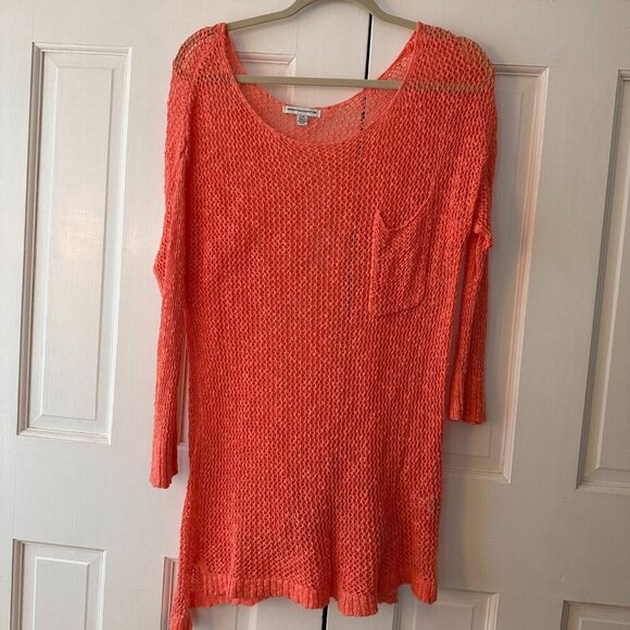 American Eagle Knit Peach Front Pocket Sweater - Size Large - Picture 1 of 3